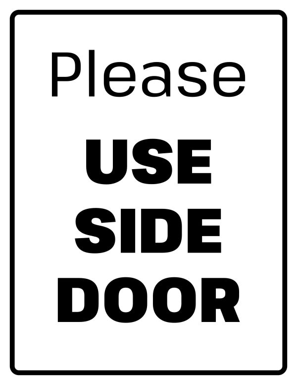 Please use side door sign printable pdf
