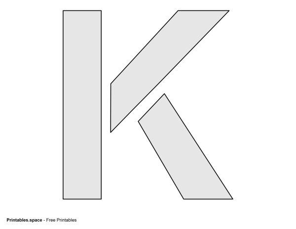 Large Letter K Stencil Printable
