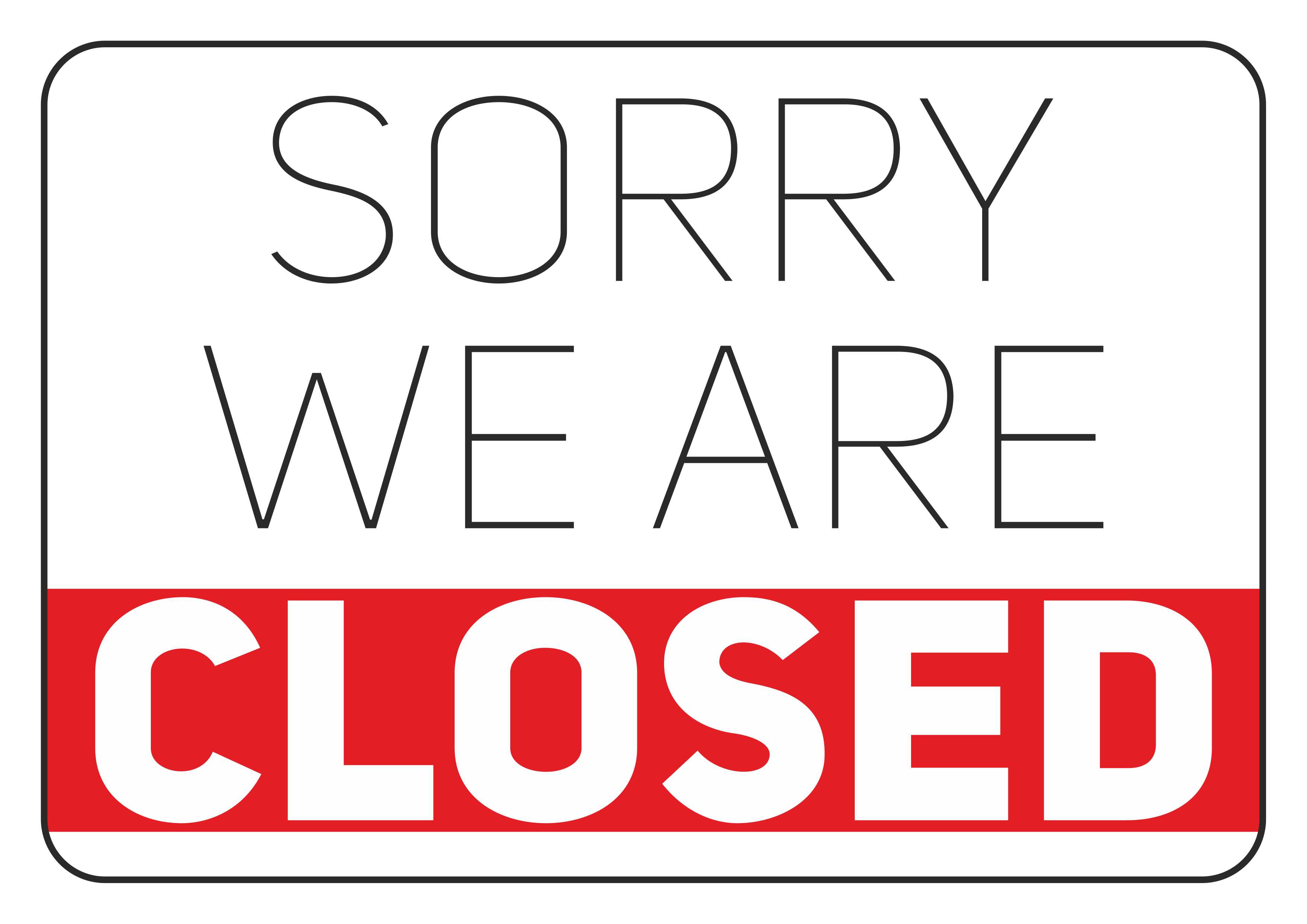 Free Printable Closed Signs For Businesses