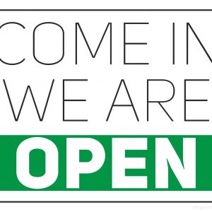 Simple Printable Sign - We Are Open
