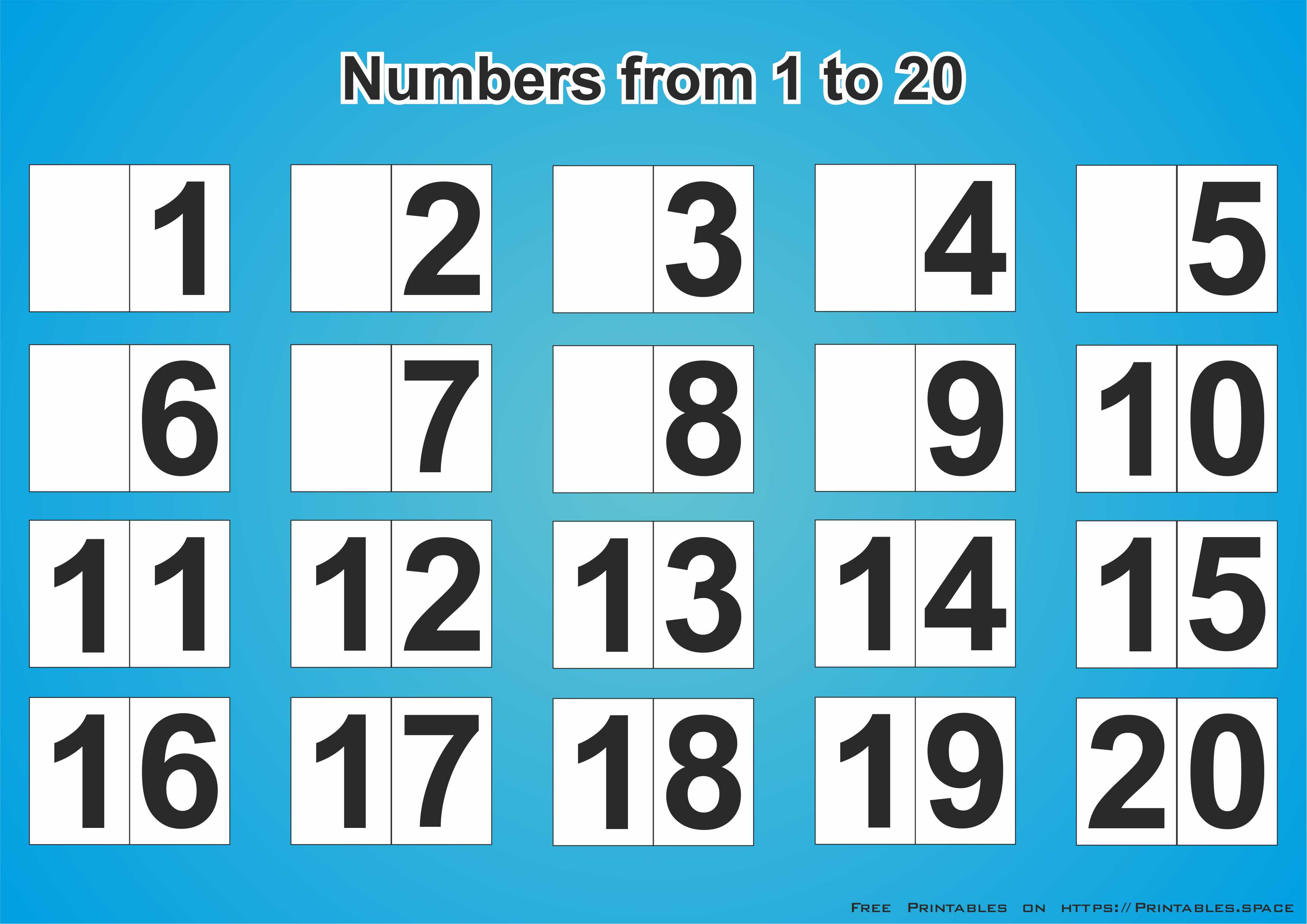 1 20 Number Chart For Preschool Activity Shelter 4 Best Large 