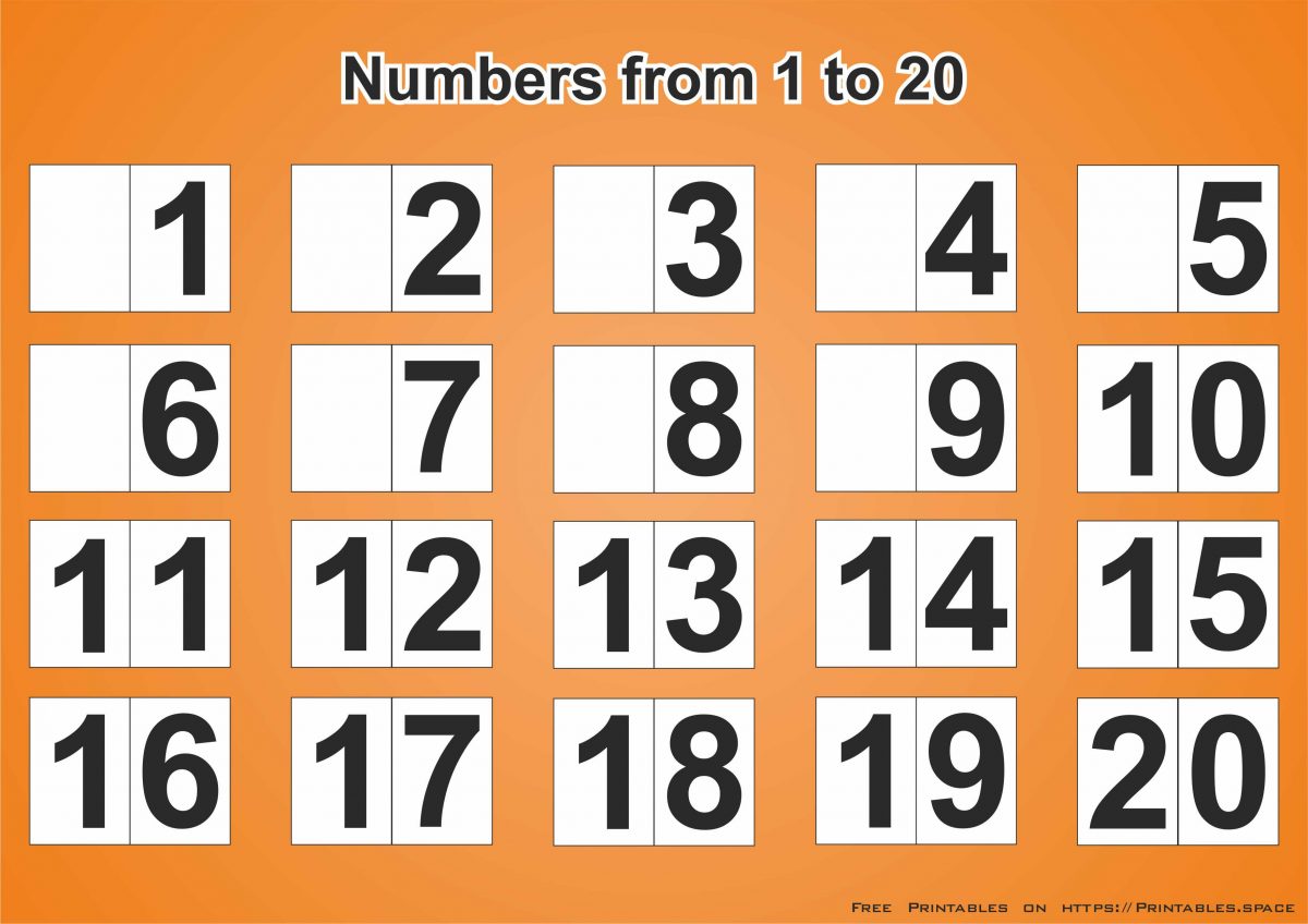 Printable Poster With Numbers From 1 to 20