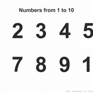 Free Printable Numbers 1-10