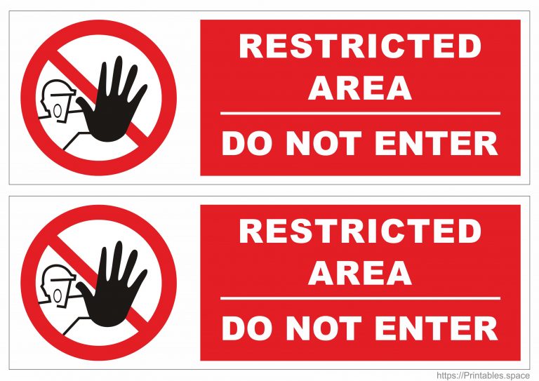 Restricted Area Signs Free Printables