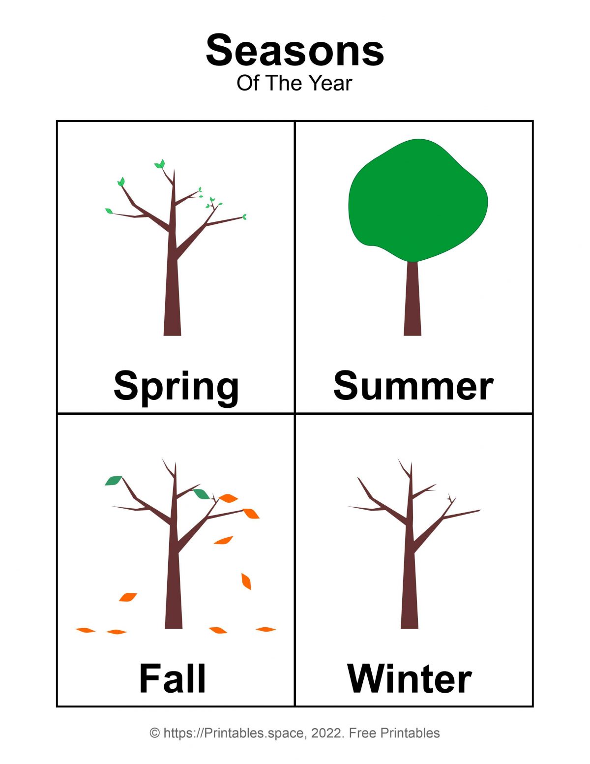 Free Printable Seasons Of The Year Chart For Kindergarten - Free Printables