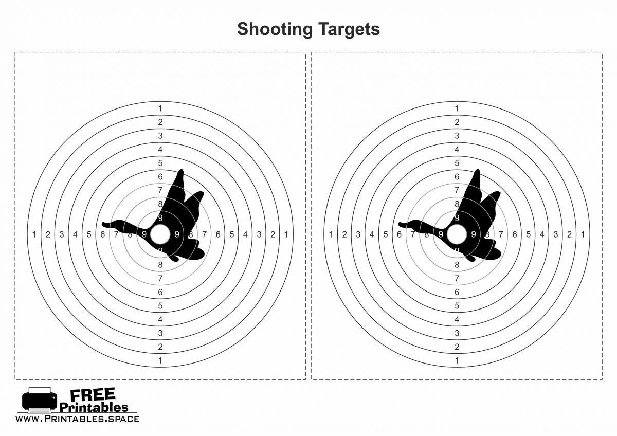 printable shooting target with centre of duck free printables