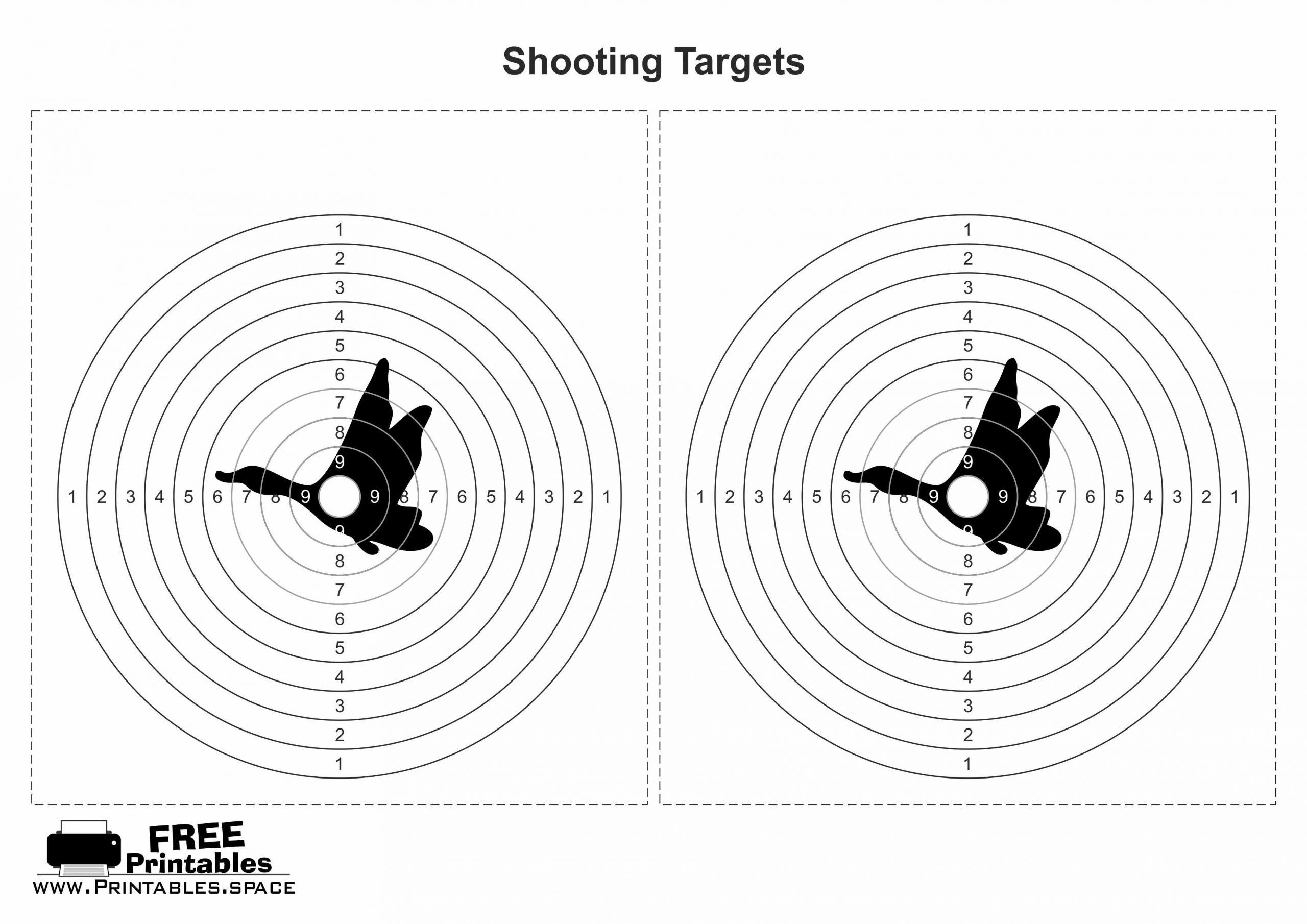 printable shooting target with centre of duck free printables