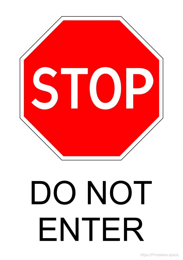 Printable Picture Of A Stop Sign