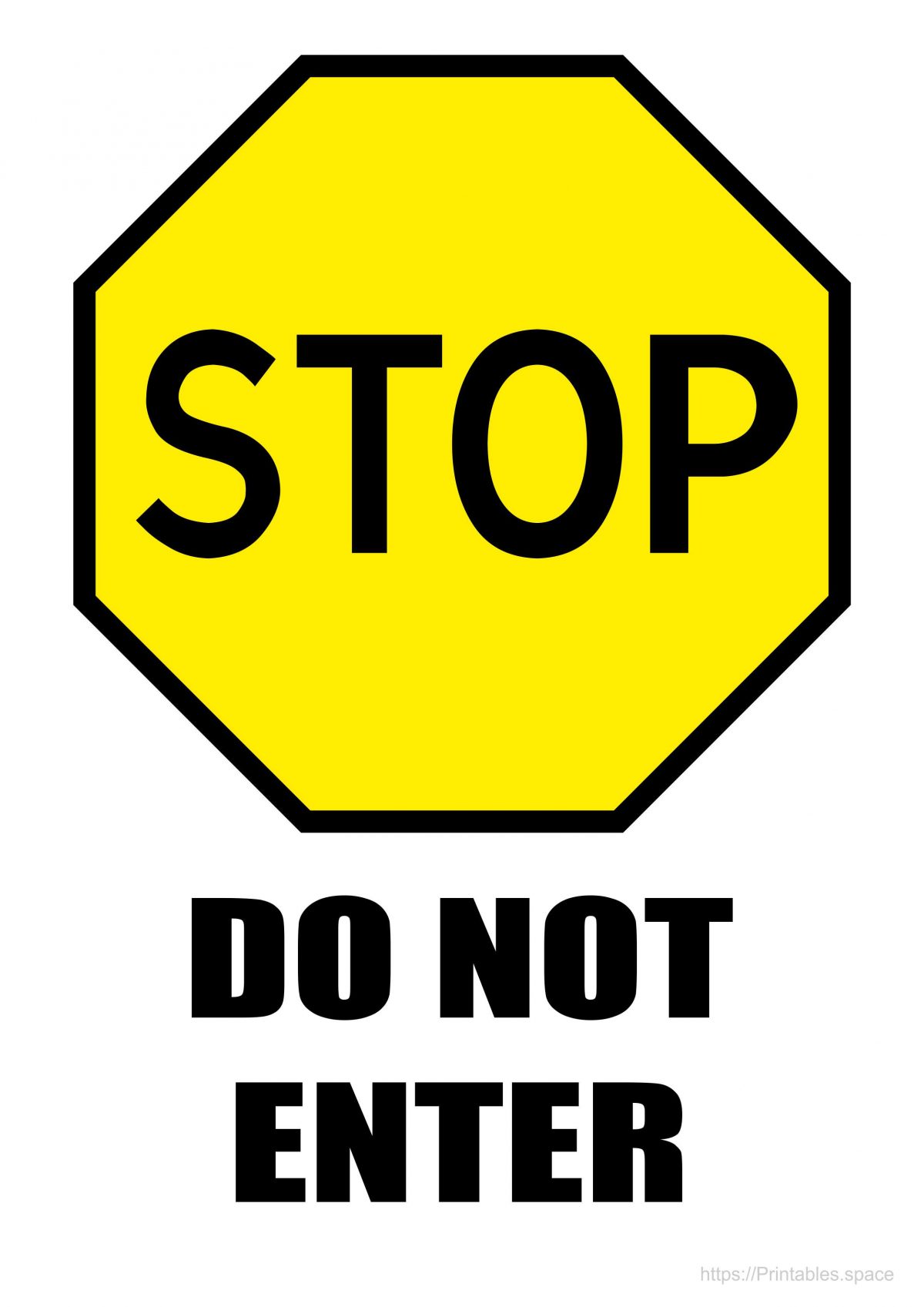 Stop Sign With Yellow Background
