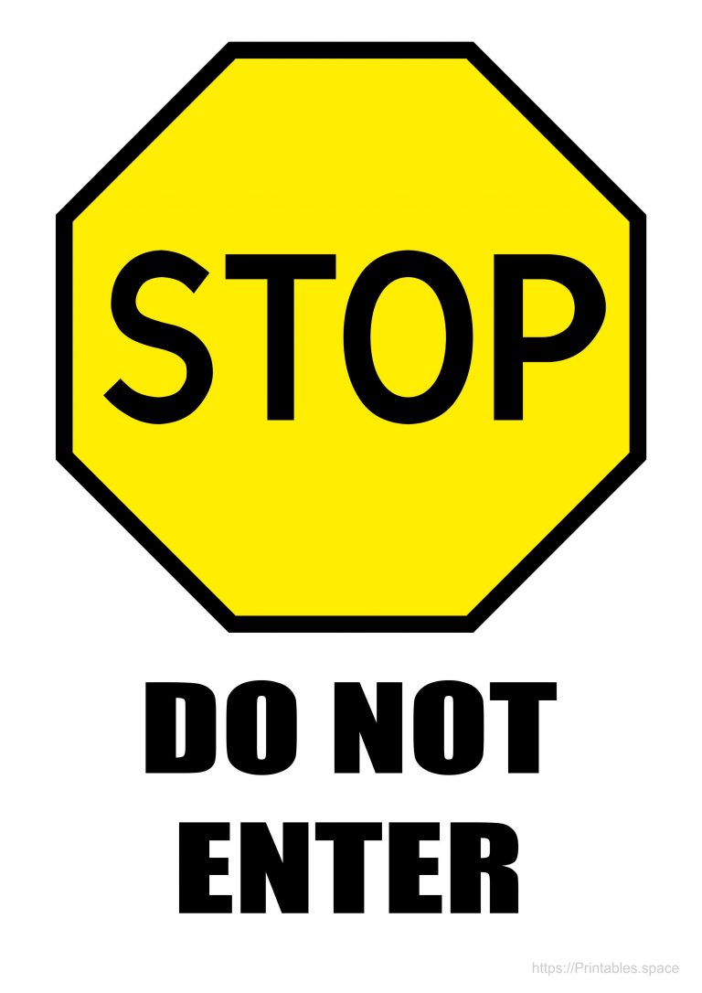 Stop Sign With Yellow Background Free Printables
