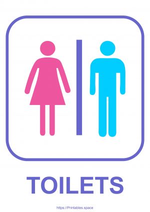 Free Toilets Sign Color Printable