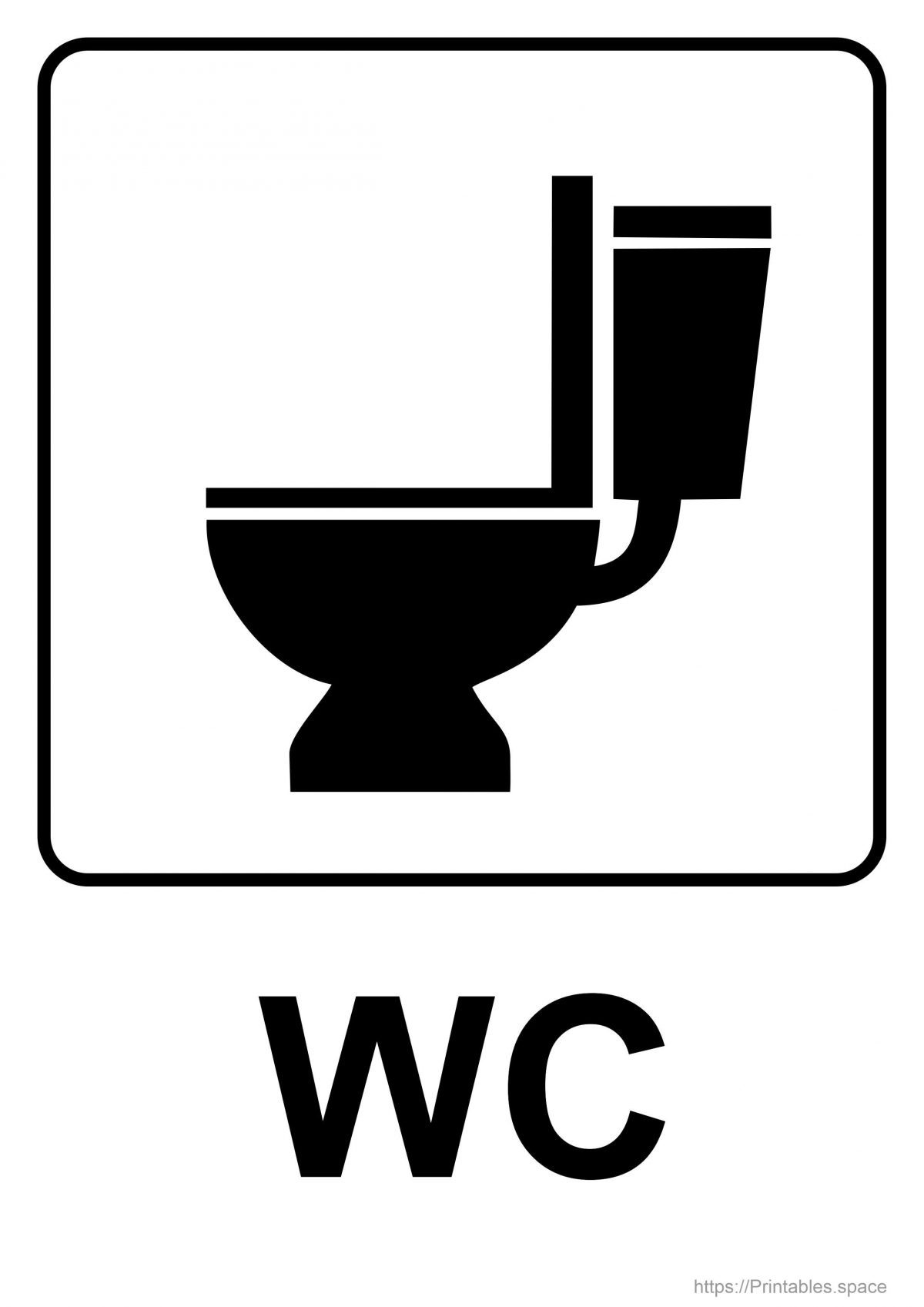 WC Sign Printable, Restroom Sign