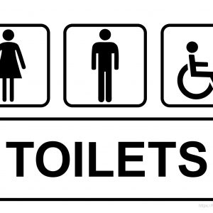 Man, Woman And Invalid One Toilet  Sign Printable