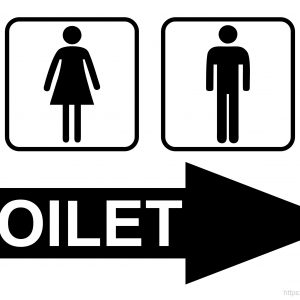 Toilet Sign With Right Arrow