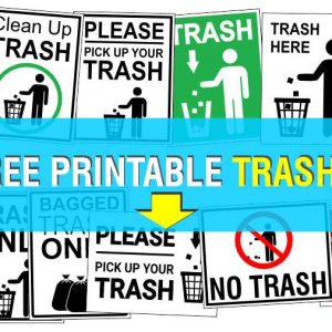 Free Printable Trash Signs
