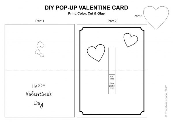 Diy Pop-up Valentine Printable Template
