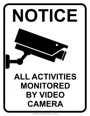 All Activities Monitored By Video Camera