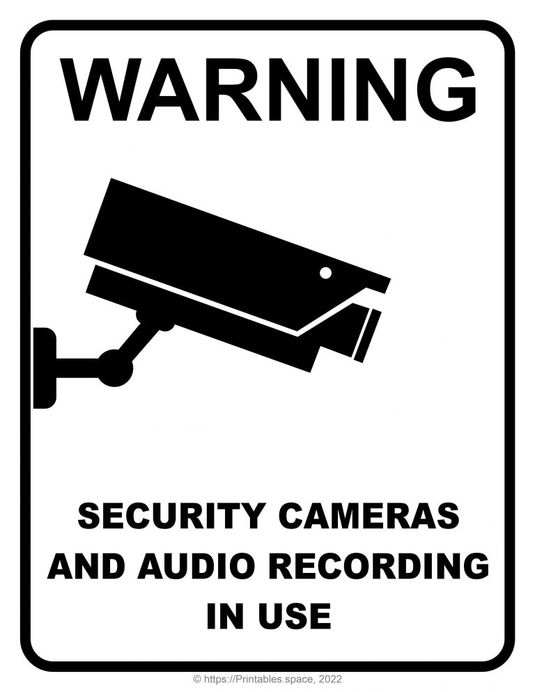 Video Surveillance Sign – Free Printables