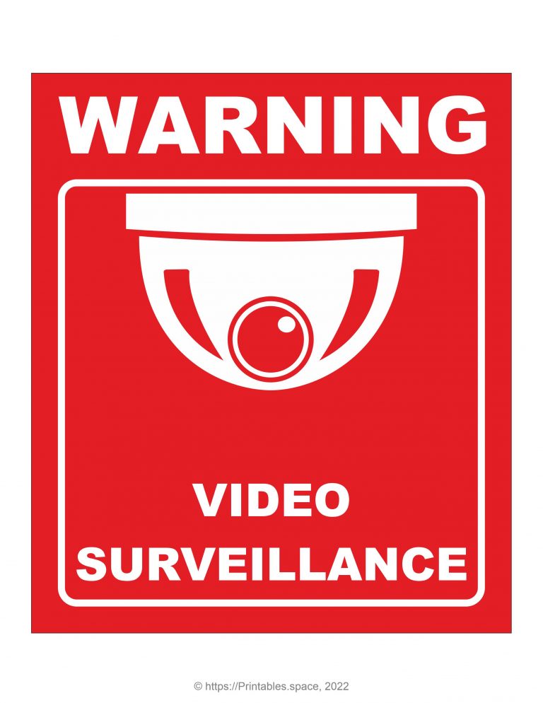 Free Printable Video Surveillance Signs : Video Surveillance Signs Printable
