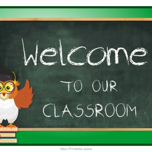 Green Welcome Sign For Classroom Door