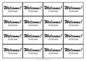 Printable Welcome To The Team Cards