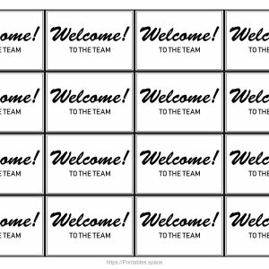 Printable Welcome To The Team Cards