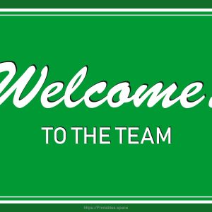 Printable Welcome Sign Green