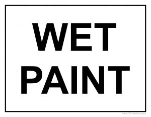 Simple Wet Paint Printable Sign