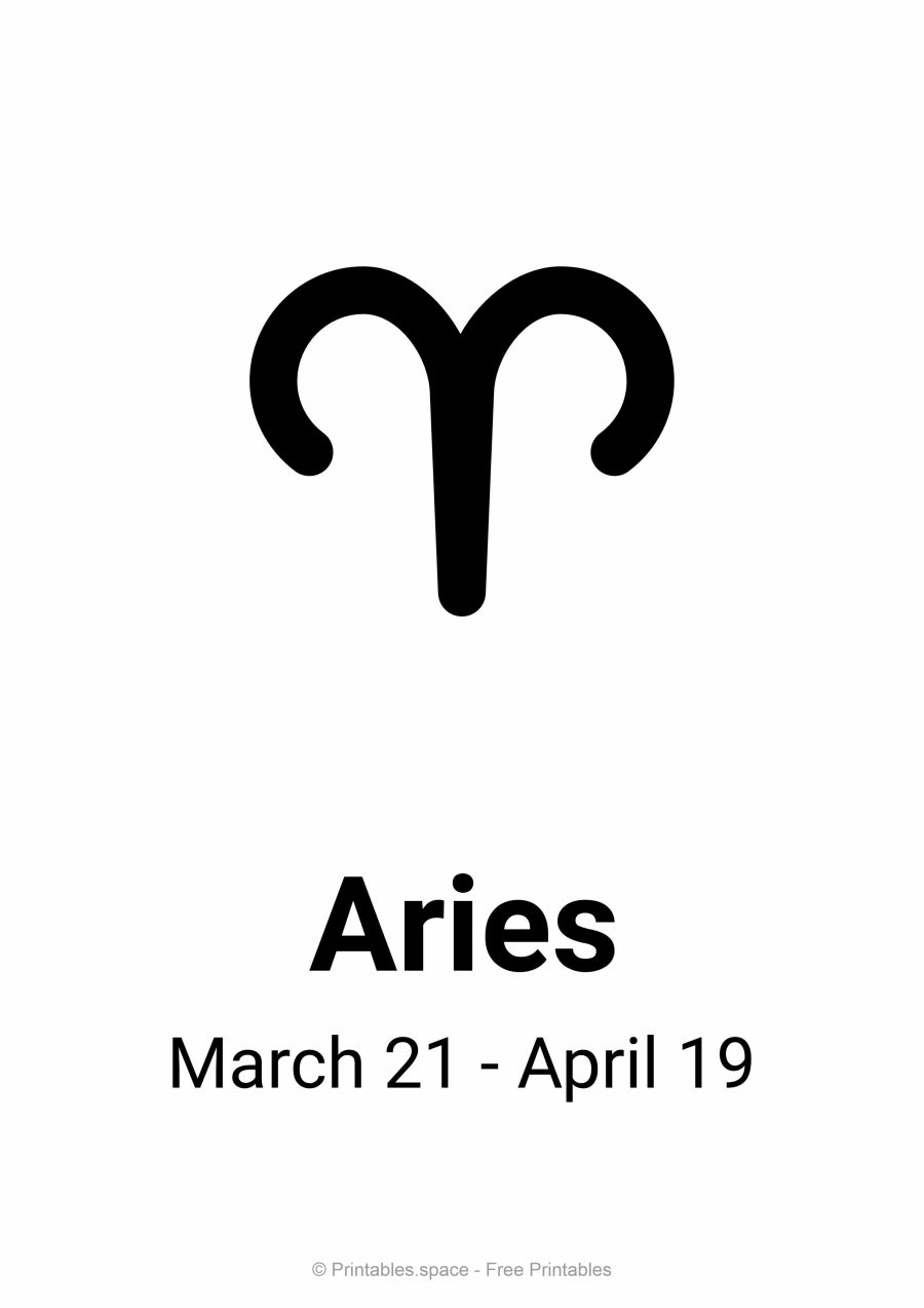 Aries Sign Printable