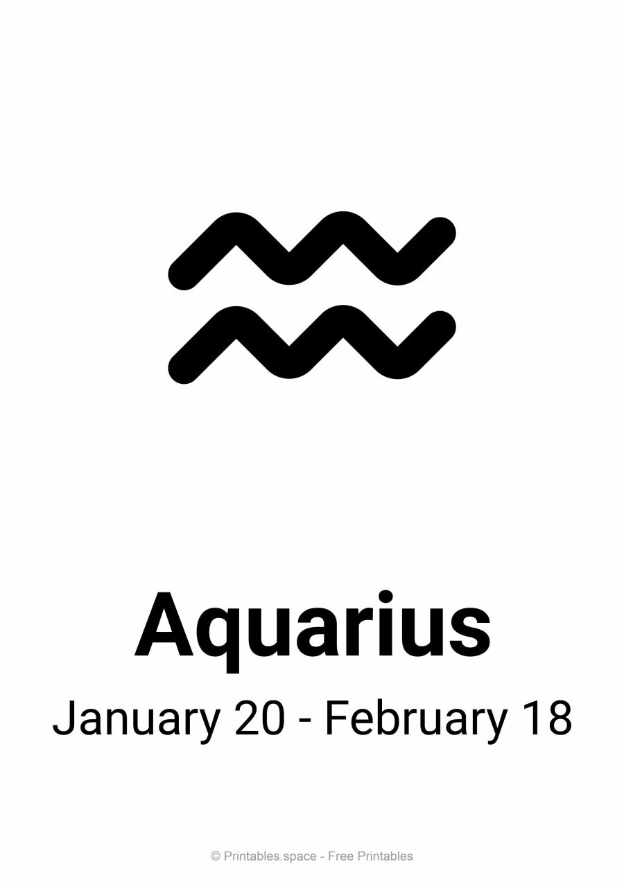 Aquarius Sign Printable