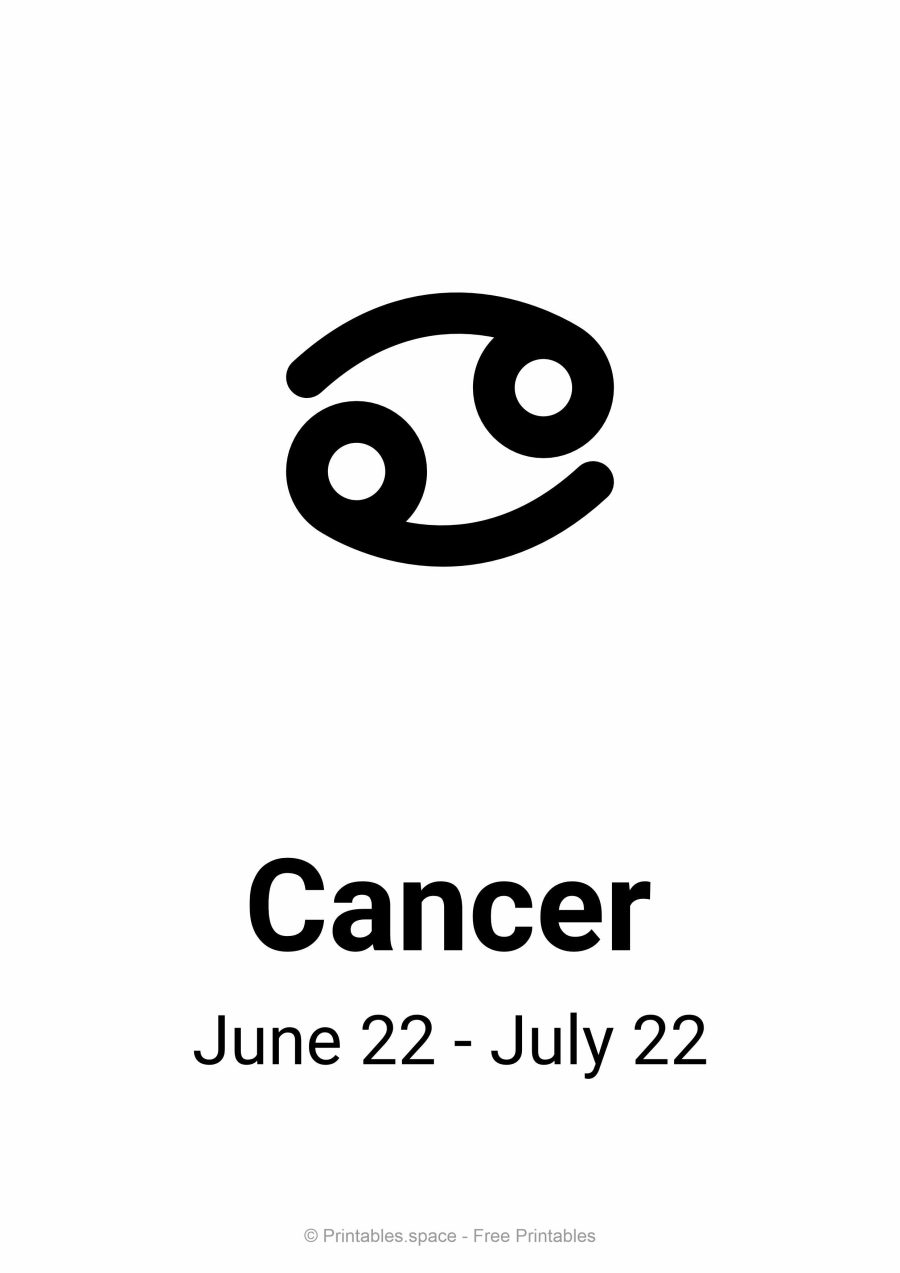 Cancer Sign Printable