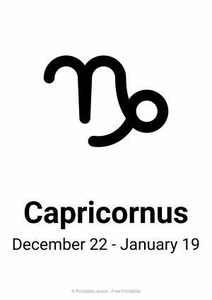 Capricornus Sign Printable