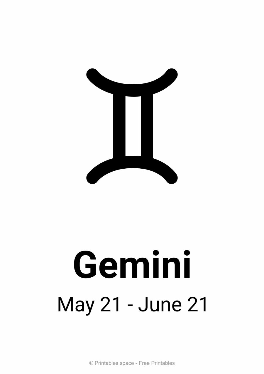 Gemini Sign Printable