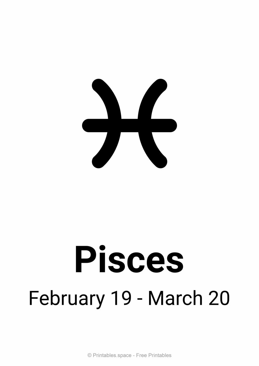 Pisces Sign Printable