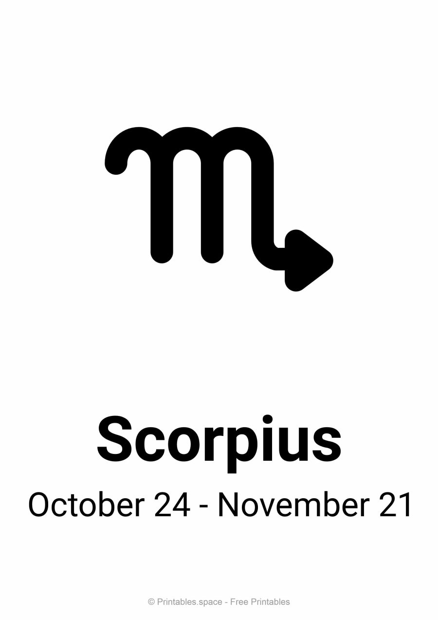 Scorpius Sign Printable