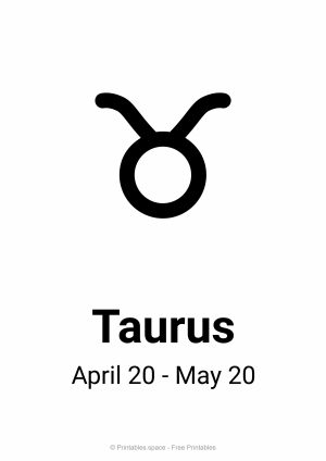 Taurus Sign Printable