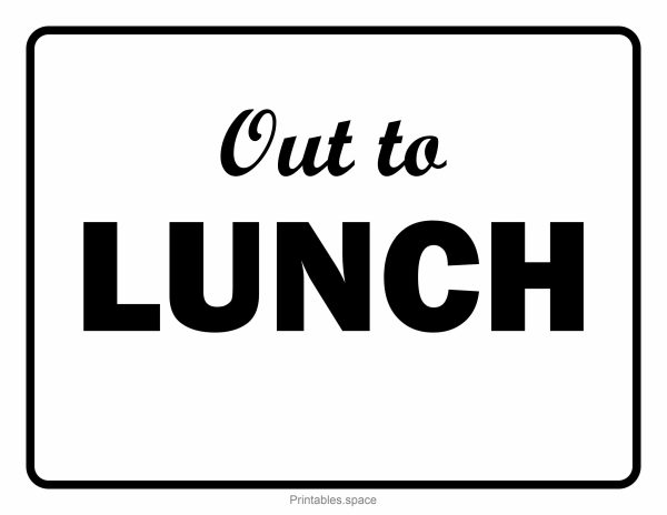 "Out to Lunch" printable business sign
