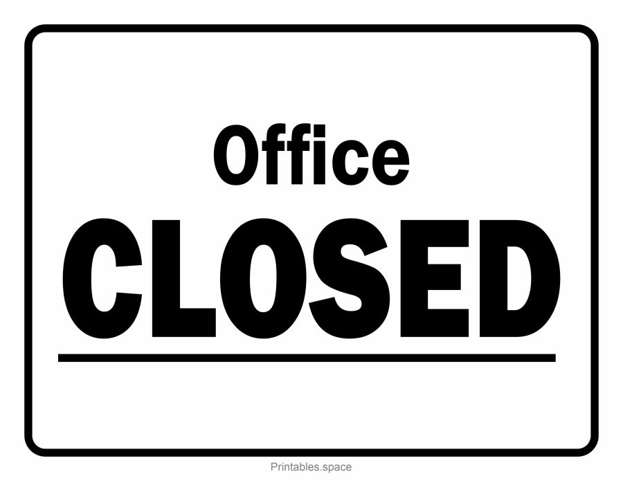 Free printable "Office Closed" sign