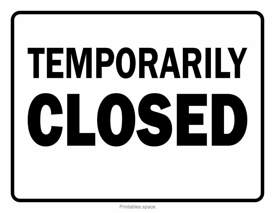 Free printable "Temporarily Closed" sign