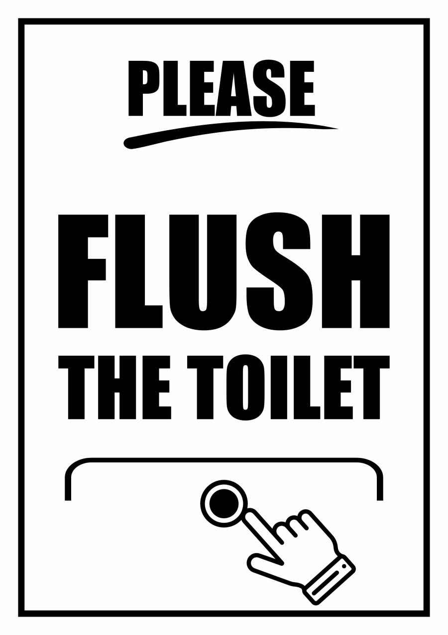 Flush the toilet sign printable - bold text easy to print