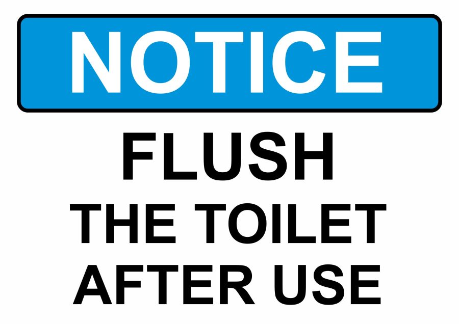 Flush the toilet after use - free printable restroom notice