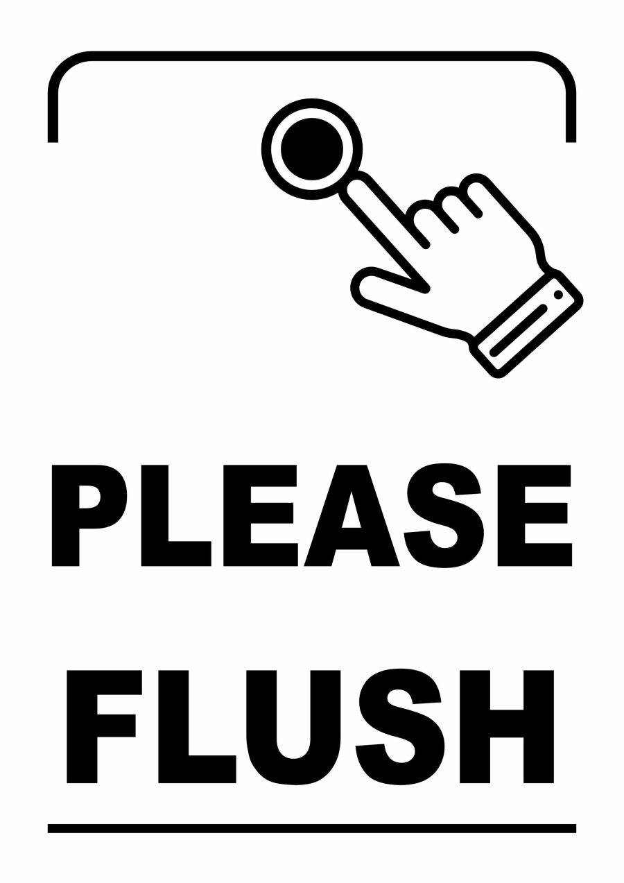 Please flush sign printable - polite restroom reminder PDF