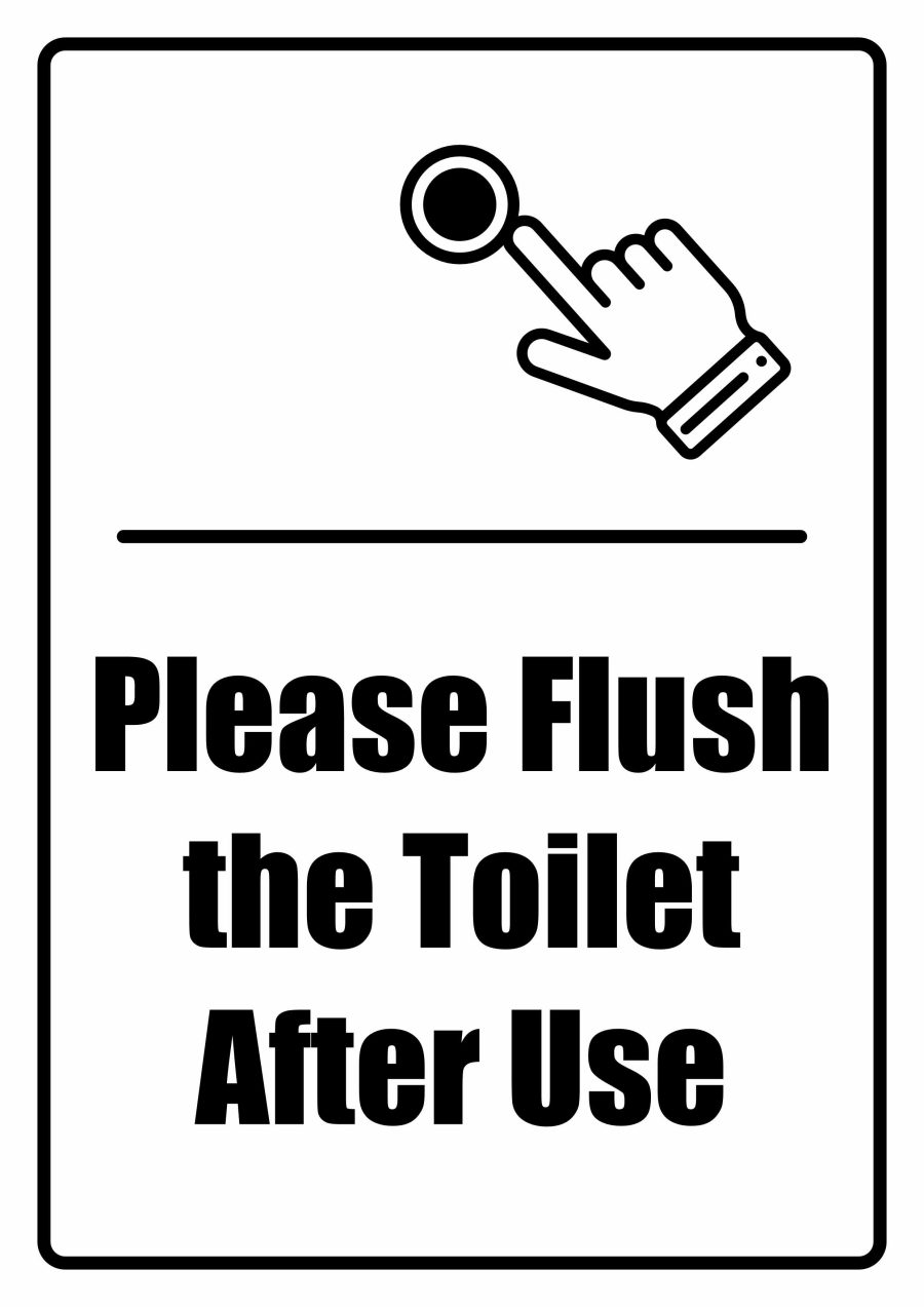 Please flush the toilet after use sign - detailed reminder A4