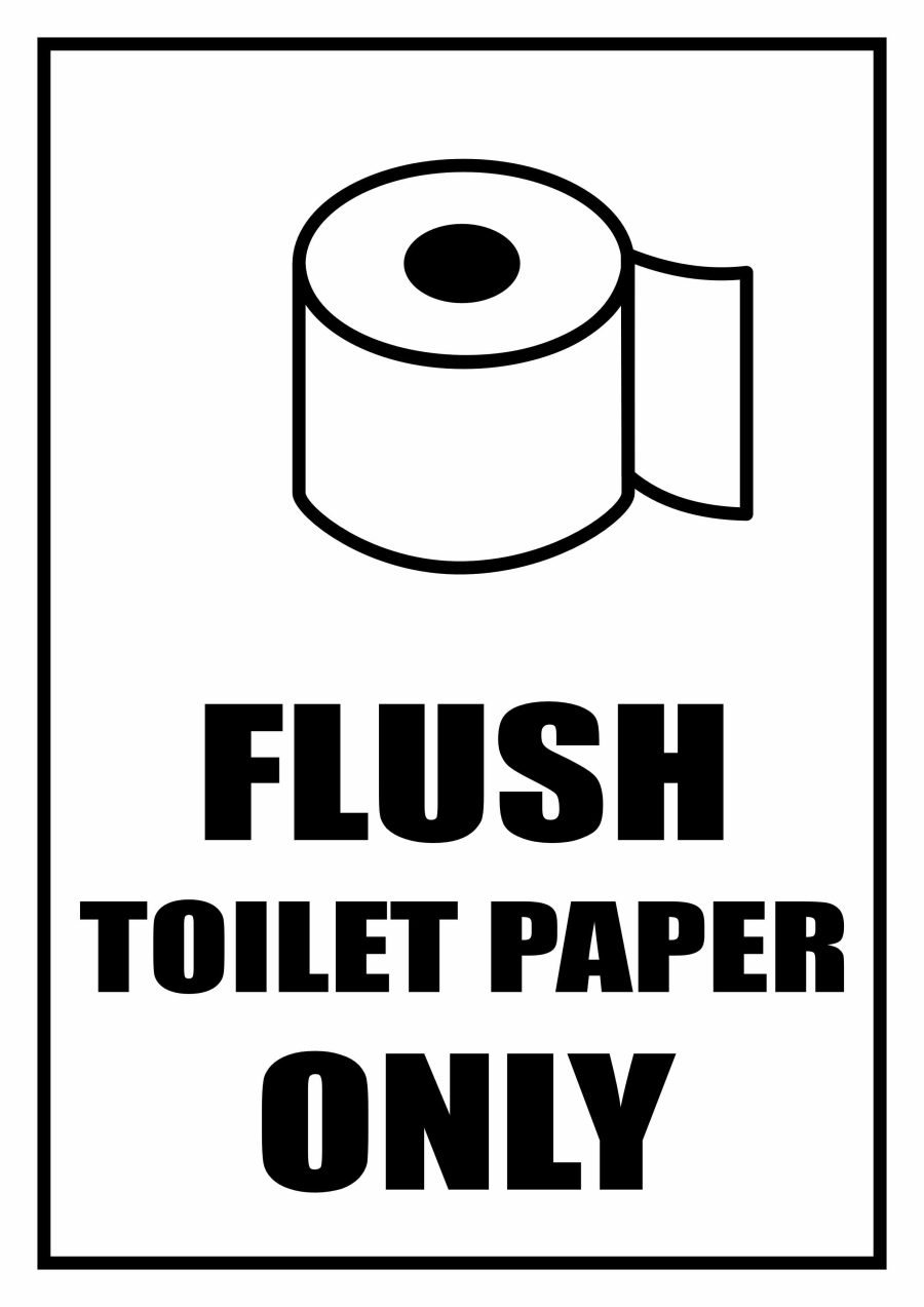 Toilet paper only sign - simple restroom printable