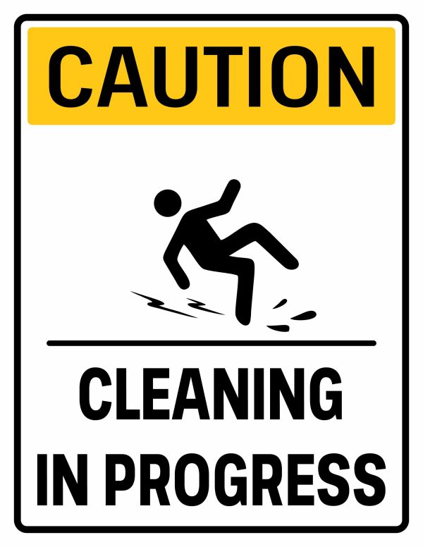 Caution cleaning in progress sign - wet floor warning printable