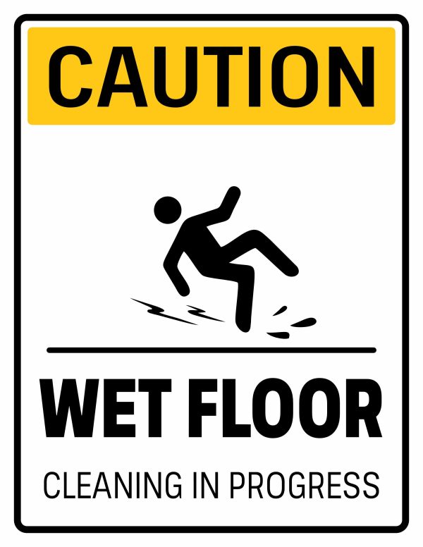 Caution wet floor cleaning in progress sign