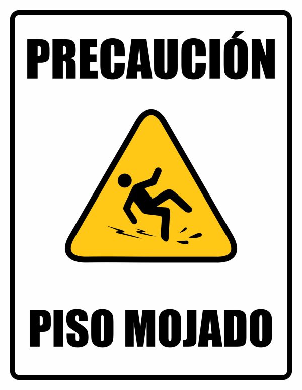Precaución piso mojado - Spanish wet floor sign printable