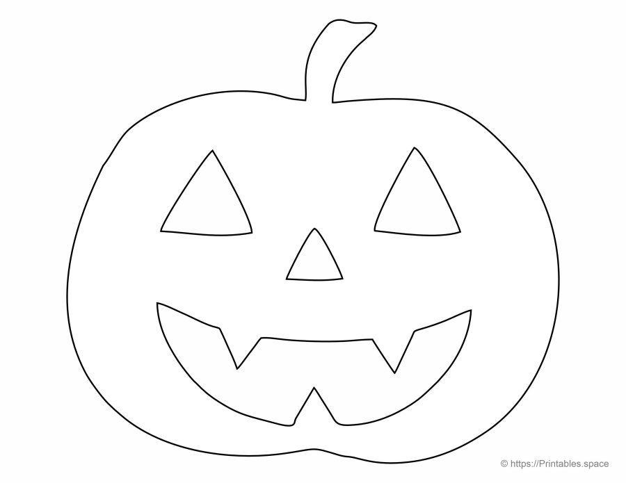 Easy printable classic jack-o-lantern pumpkin stencil for kids